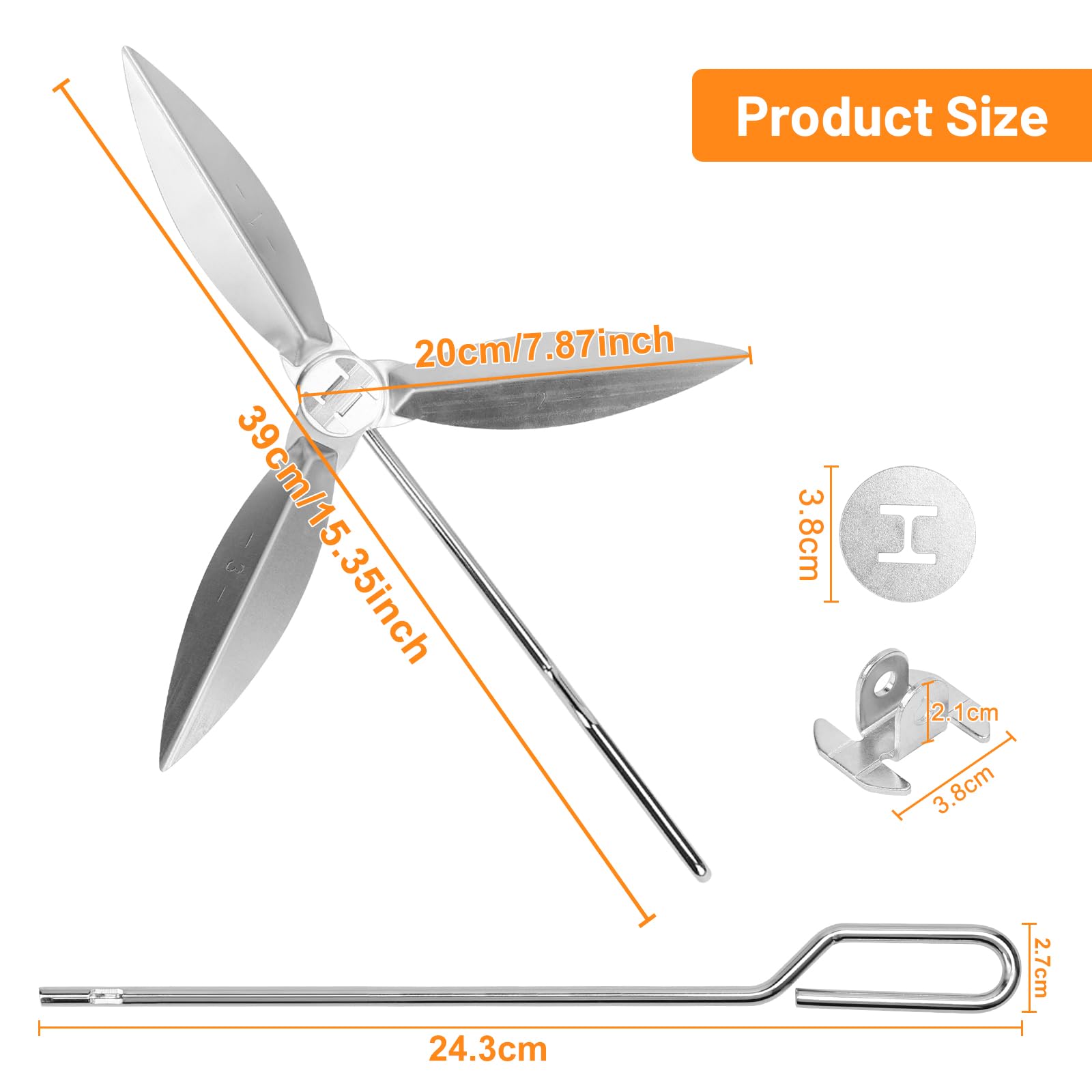 DBREAKS Lot de 2 Systèmes de Nettoyage One Touch de 46.7 cm, 18-1/2-Inch Kit de Nettoyage One Touch compatibles avec Les pièces de Barbecue Weber, 7444 Weber Kettle Barbecues