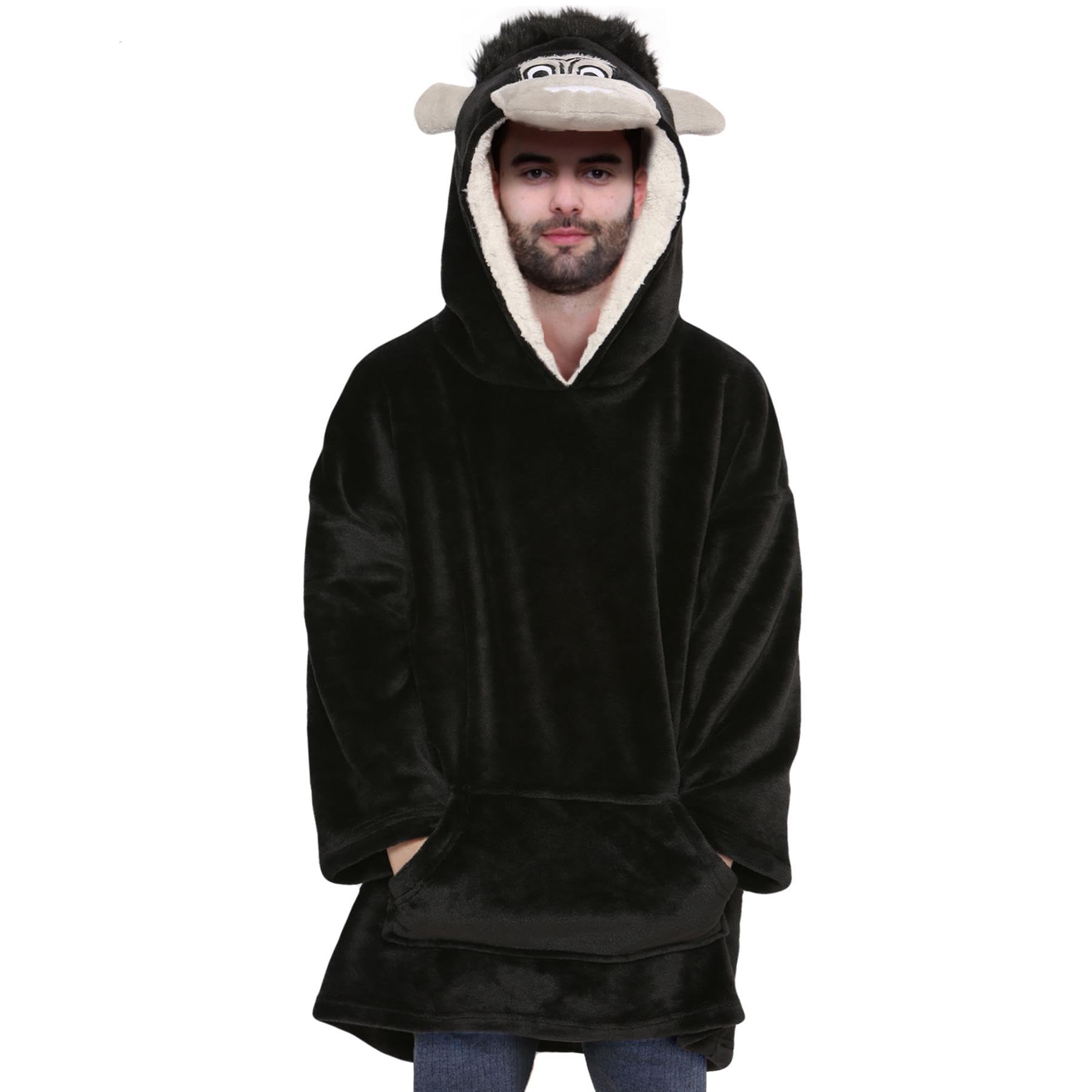 A2Z Unisex Mens Ladies Oversized Kangaroo Pocket - Snuggle 950 Gorilla Adult One Size