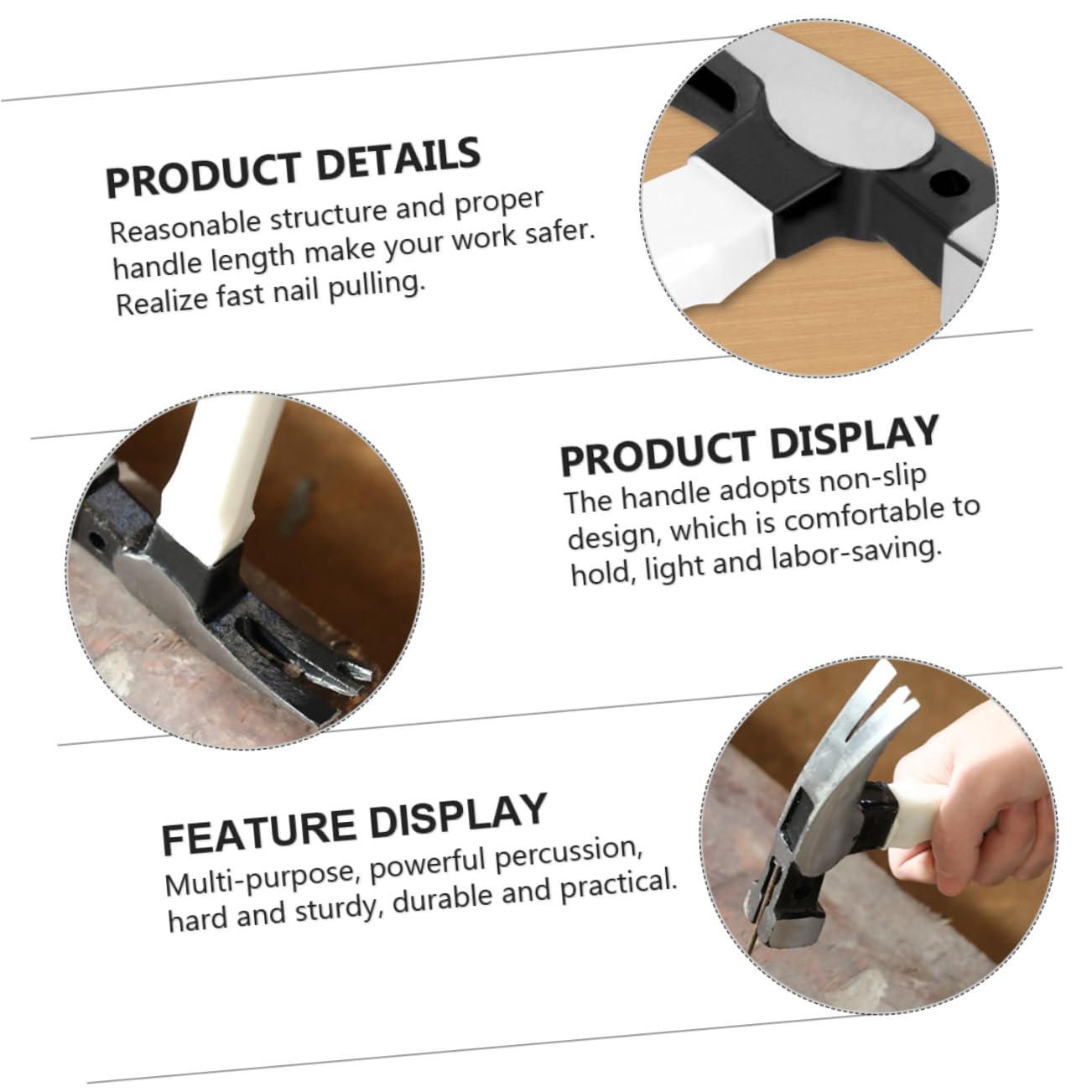 16 oz. Straight Claw Hammer, Hickory Handle, Steel Head, Mfr: 51-716-A