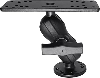 WINDFRD 1.5" Ball Short Arm Fish Finder Mount, Marine Electronic Mount, Universal Mounting Plate with 1.5 inches / 38mm / C Size Ball Adapters, Compatible with Garmin, Lowrance, Humminbird and More