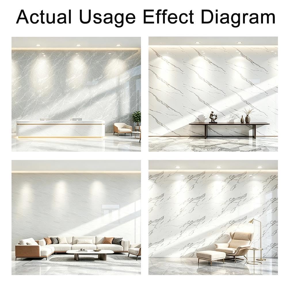 Rotolo di Carta da Parati Autoadesiva 3D Decorazione Effetto Marmo 2 MM