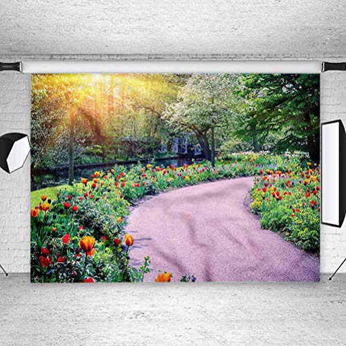 2,4 x 2,4 m Vinyl-Wand-Fotohintergrund für den Garten, Keukenhof Niederlande Fotohintergrund für Babys, Neugeborene… – Bild 3