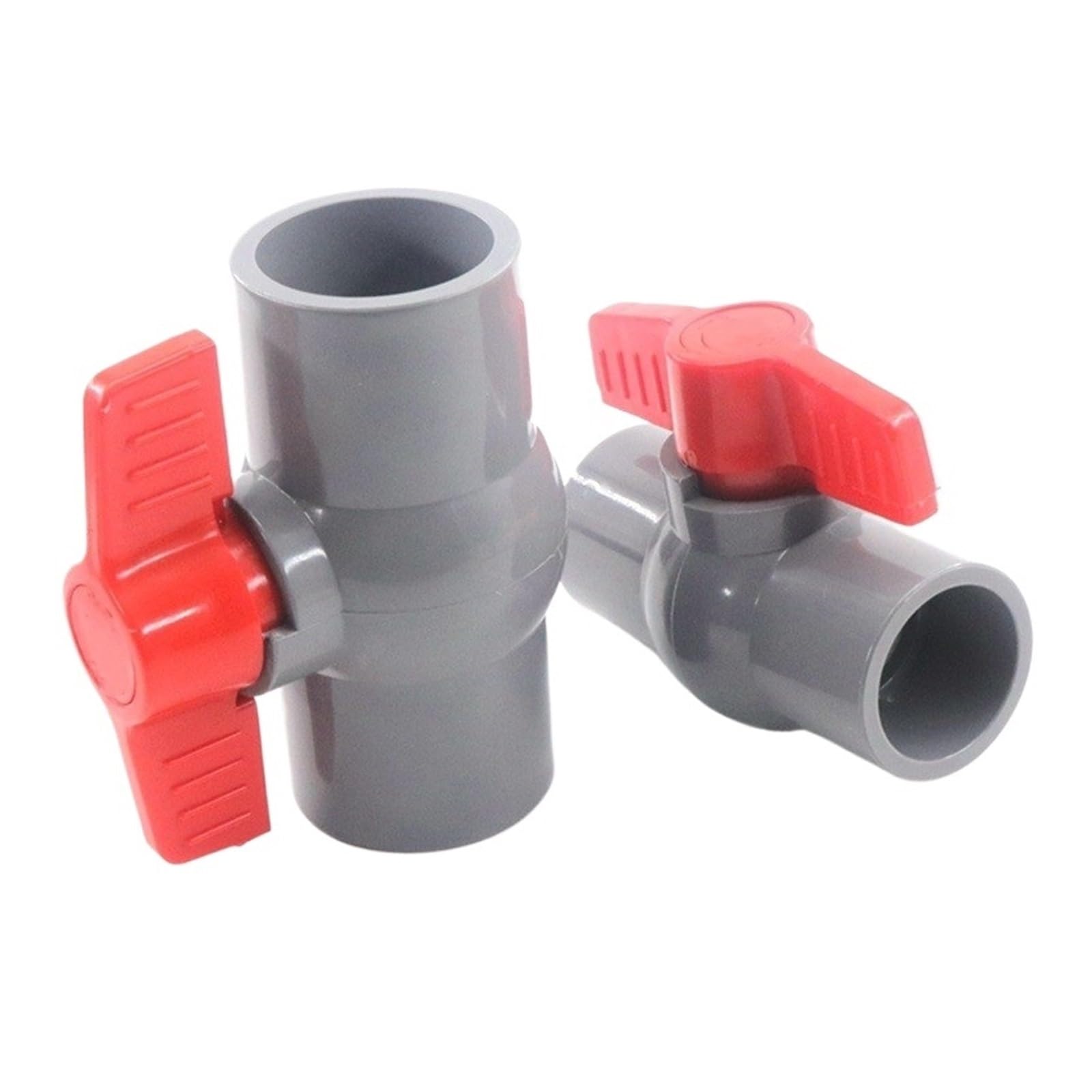 CHATROOM 1 stücke 1/2 "~ 2" Gewinde Und Buchse Typ Grau PVC Kugelhahn Gartenbewässerungsarmaturen Aquarium Fisch Tank Schalter Wasserventil(ID 63 mm)