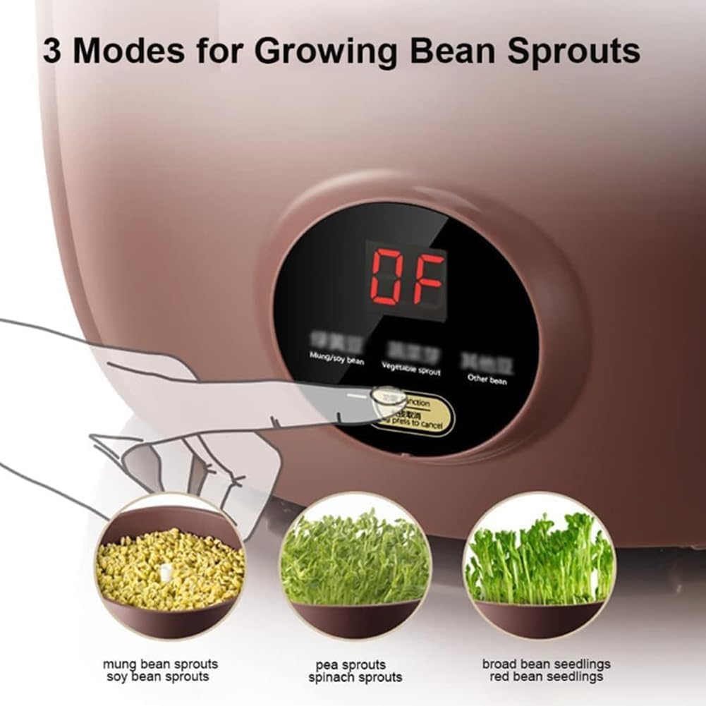 Germoir électrique pour la Culture des Haricots, 2,1 L, Grande capacité, avec bac de Germination et arrosage Automatique, pour Le développement des GR