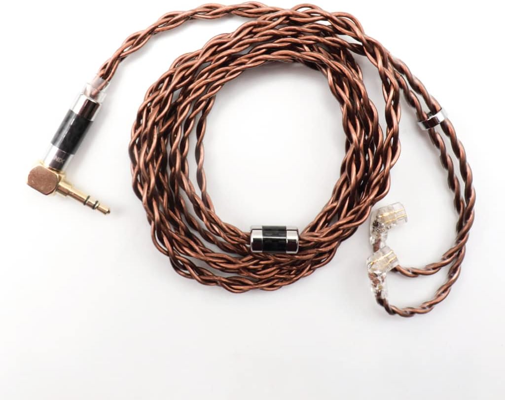 Concept Kart Xinhs 0.75MM Upgrade Cable with 3.5MM Plug for IEMs, 4 Strands Single Crystal Copper LITZ Structure HiFi Earphone Audio Upgrade cable (0.75MM QDC To 3.5MM (L-Shape))