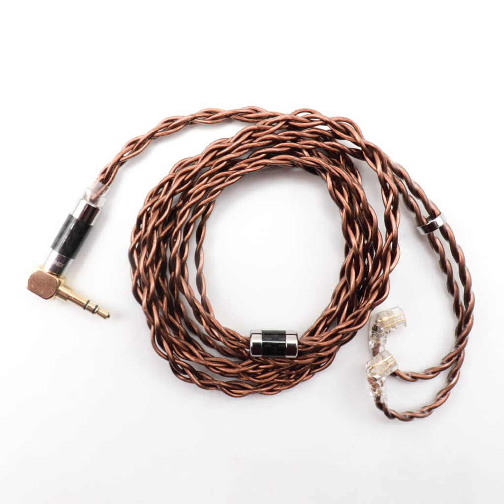 Concept Kart Xinhs 0.75MM Upgrade Cable with 3.5MM Plug for IEMs, 4 Strands Single Crystal Copper LITZ Structure HiFi Earphone Audio Upgrade cable (0.75MM QDC To 3.5MM (L-Shape))