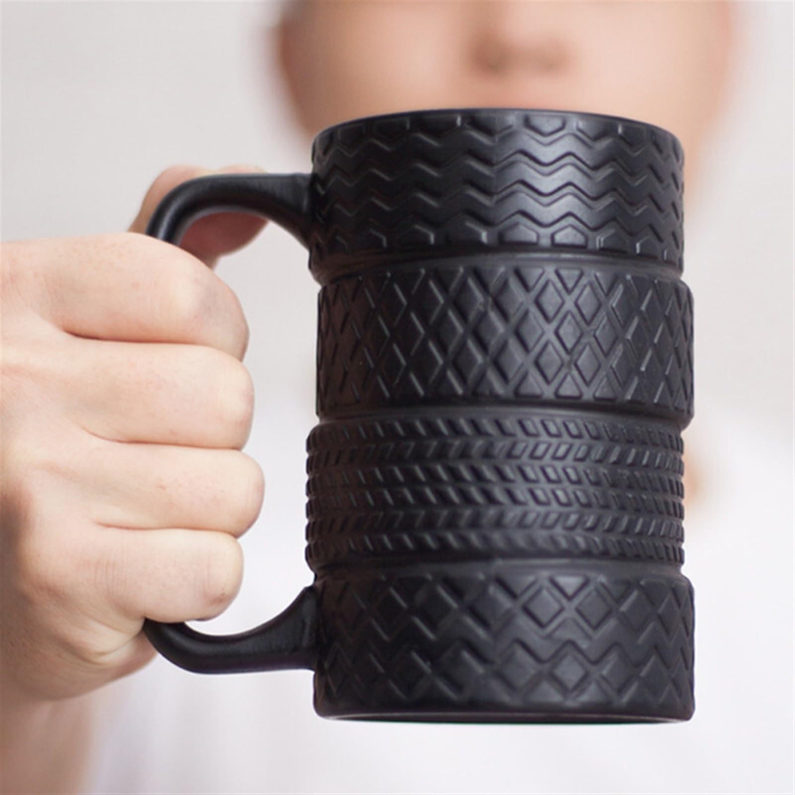 Kubek na wodę Opona Ceramiczny kubek Duża pojemność Porcelana Kawa Mleko Herbata Czarne kubki Prezenty