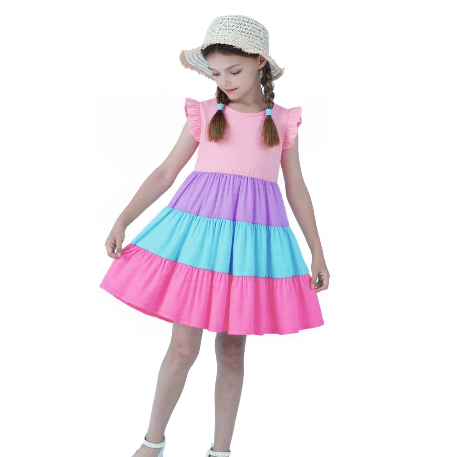 Twirly Skirt Ladies Pink Summer Dresses HILEELANGLittle Girls