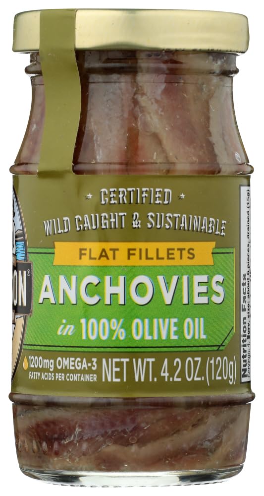 Season Anchovies in Olive Oil Flat Anchovy Fillets, Wild