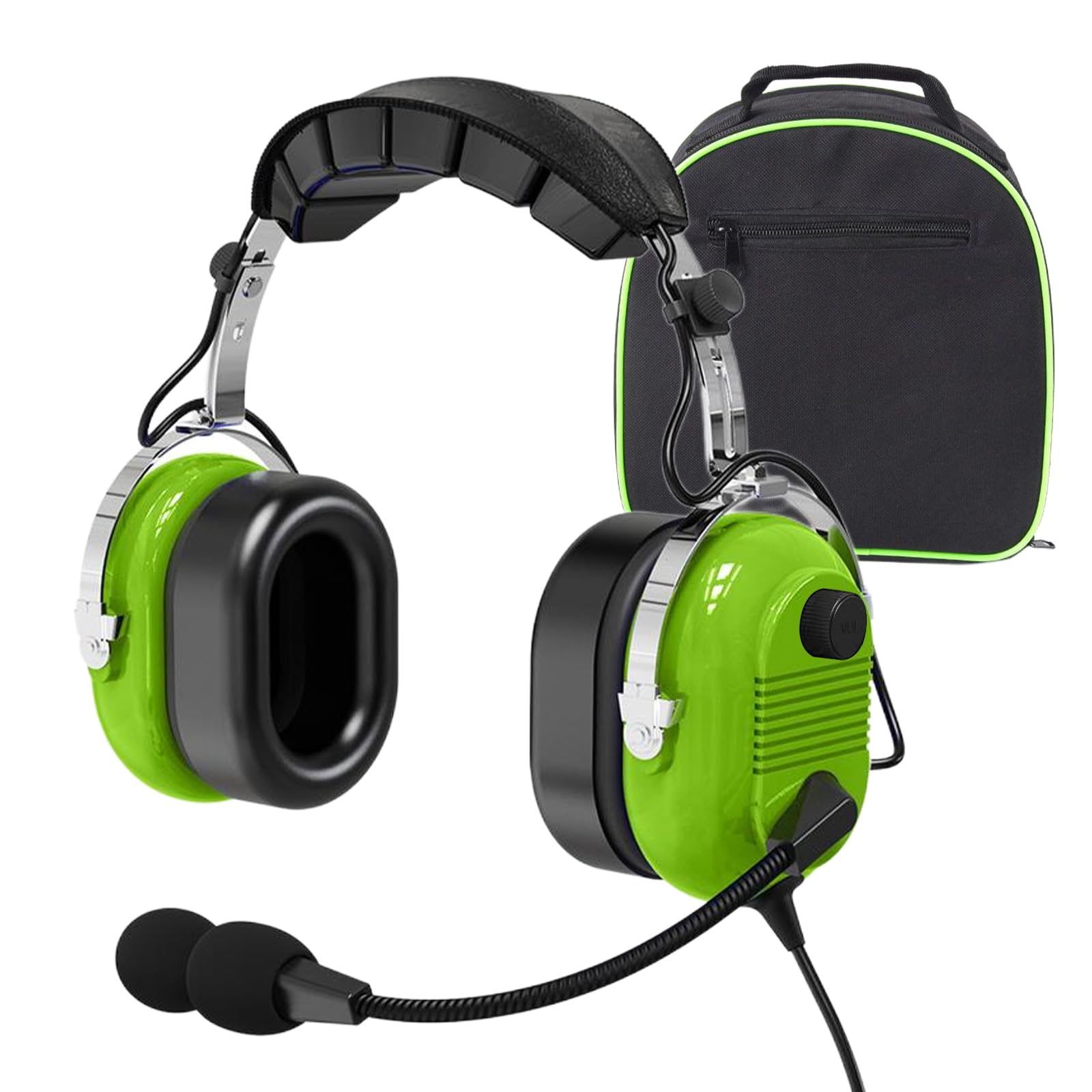 WODASEN Aviation Pilot Headset for Students Flight School Passive Noise Canceling Aircraft Headphones with Boom Mic