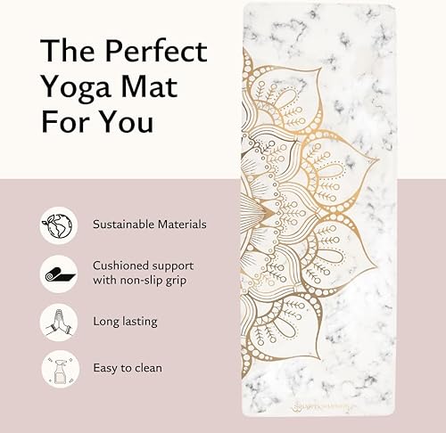 Miniatura 2 de Shakti Warrior Shanti PU Yoga mat - Artist Designed, Premium eco friendly mats, Non Slip, Non Toxic, Great for Regular & Hot Yoga, Pilates and Work