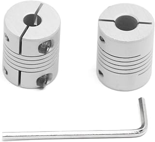 Befenybay 2Pcs 6.35Mm to 8Mm Flexible Shaft Coupling 25Mm Length 20Mm Diameter for Stepper Motor Coupler Aluminum Alloy for 3D Printer CNC Machine (6.35X8Mm) D20 L25