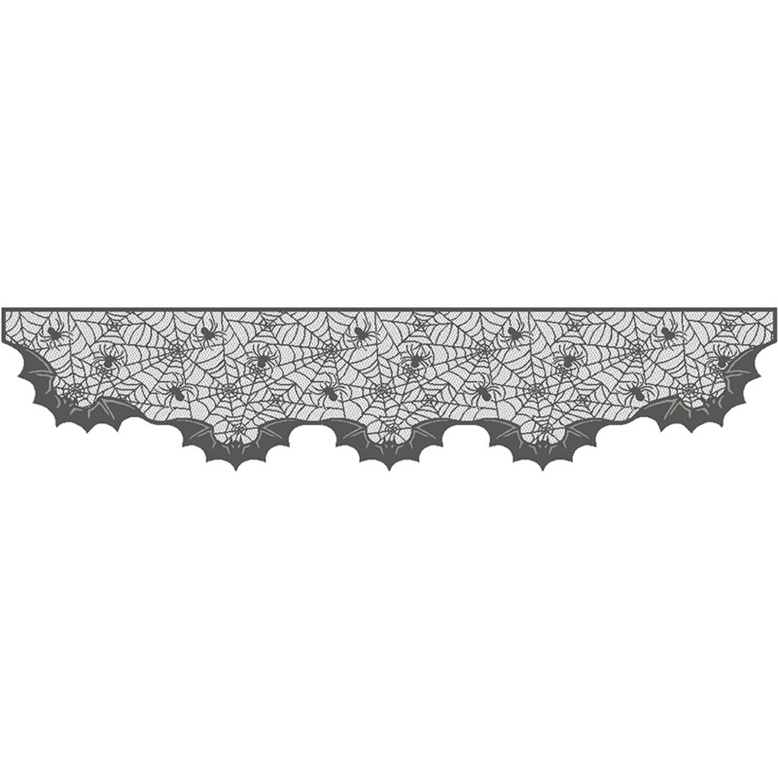 Table Runner Spiders Web Lace Tablecloth Fireplaces Curtain Compatible for Halloween Party Decoration Horror House Props Spiderweb Lace Table Runner Halloween Home Decorations Party Supplies