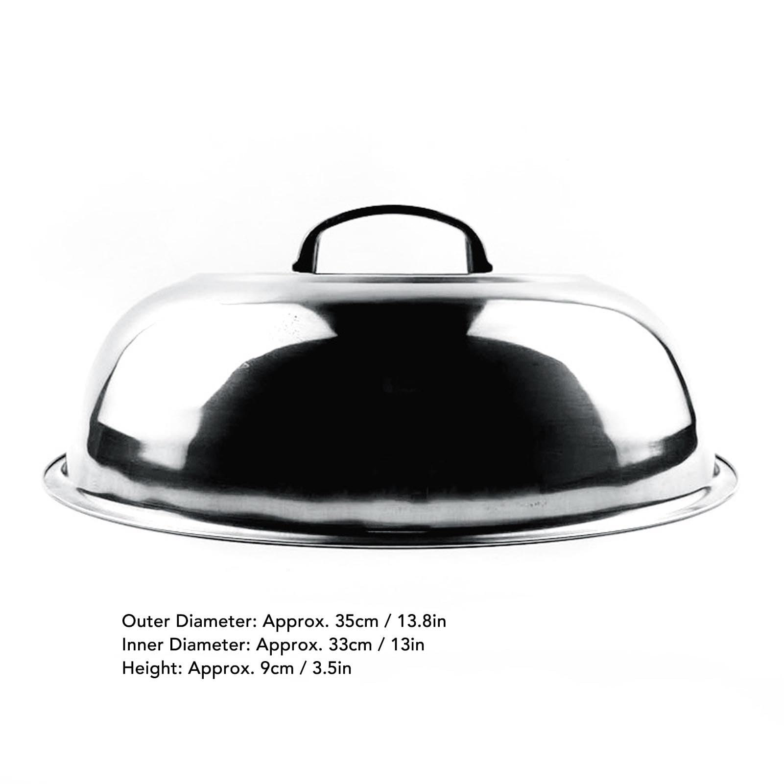 Couvercle de wok rond multifonctionnel en acier inoxydable avec poignée Couvercle Teppanyaki pour la friture, la cuisson à la vapeur et les grillades à la maison 36 cm