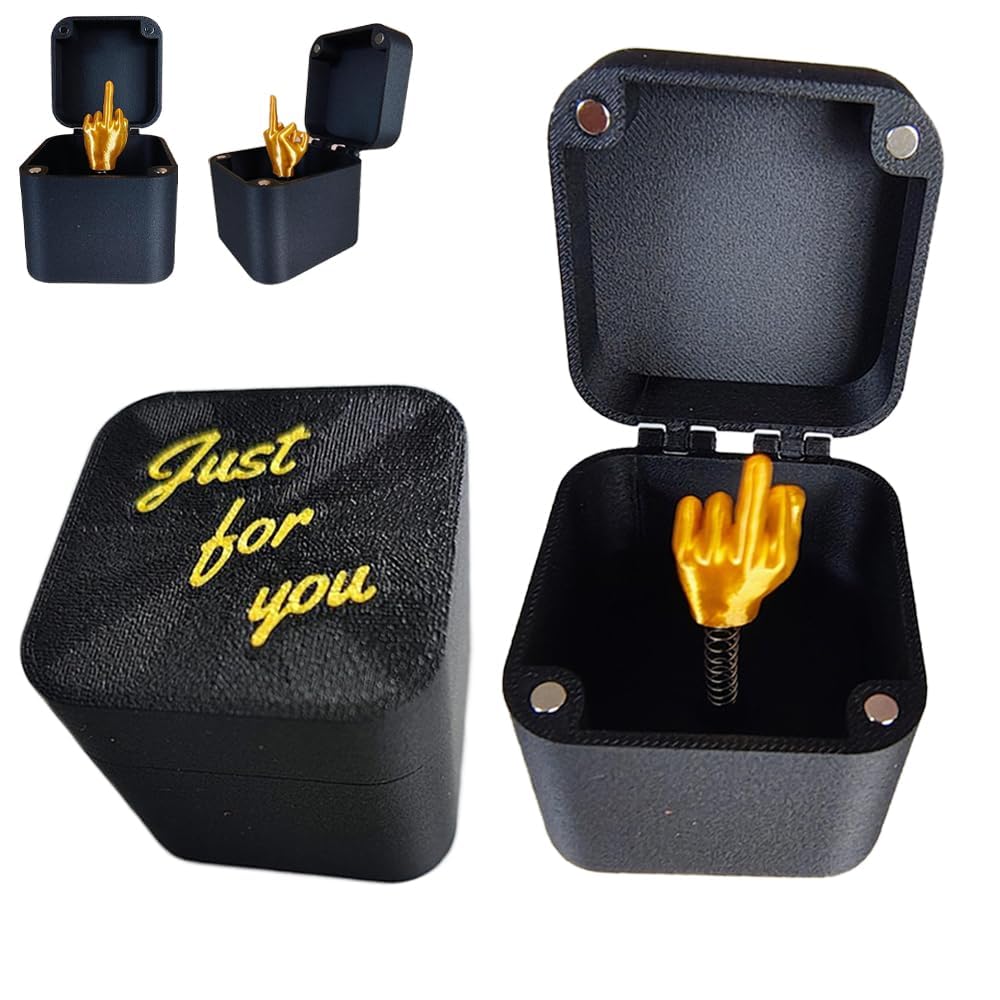 SUpoetry Doigt Moyen Dans La Boîte, Boîte Surprise Avec Doigt Moyen, S-cherzo Avec D-ito M-edio, Blague à La Main Parodie Cadeau Pop-Up, Nouveauté Noël Drôle Blague Cadeau (1X