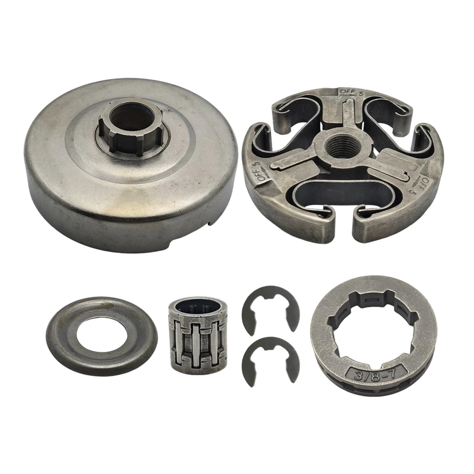 Kit Piñón Tambor Embrague 3/8" 7D con arandela y rodamiento