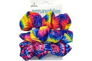 Spoontiques Tie Dye Scrunchies 1 Count - Brightly Colored Hair Accessory for...