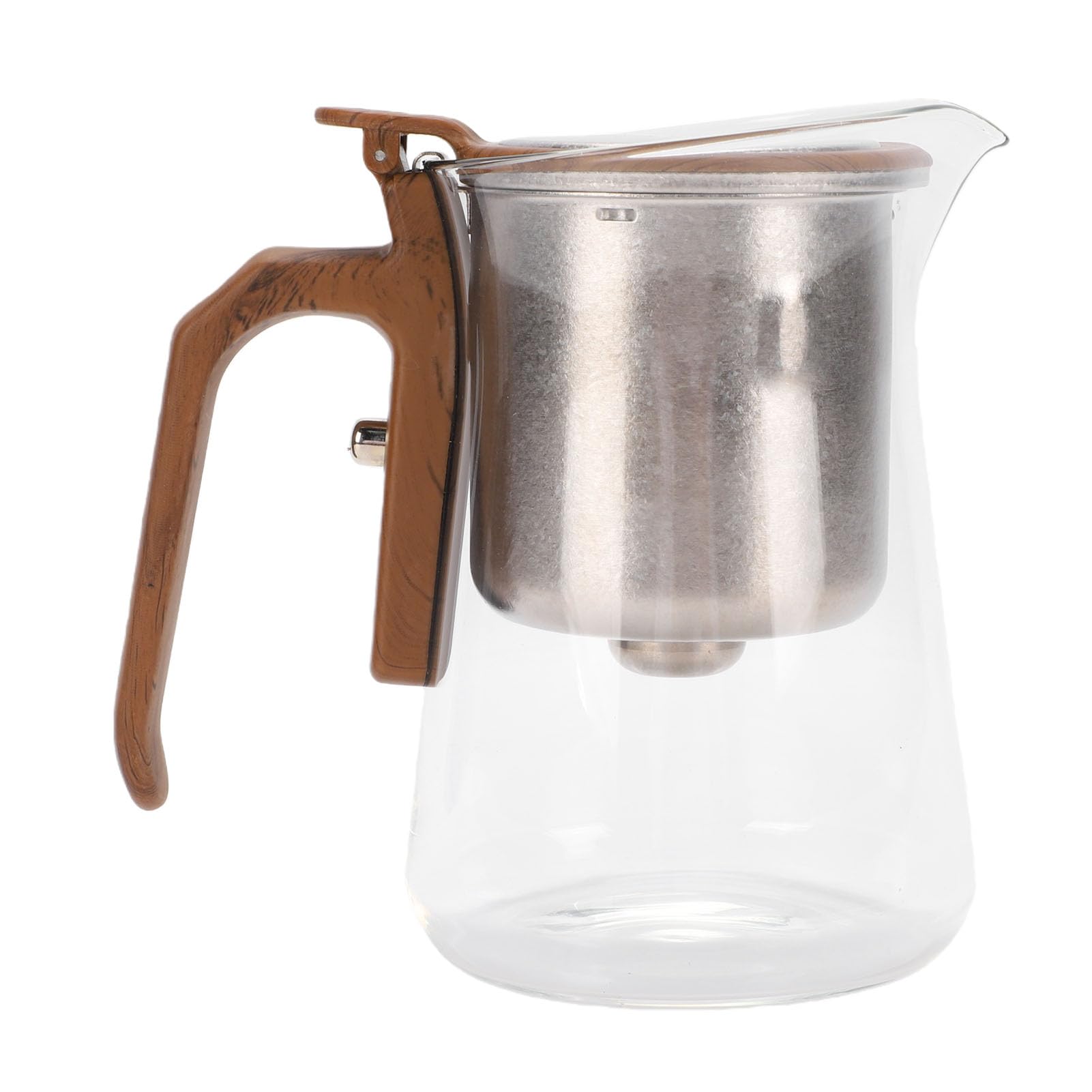Luocute 600 Ml Szklany Dzbanek z Zaparzaczem Ti z Filiżankami, Magnetyczna Pokrywa z klapką, Separacja Wody do Herbaty Sypkiej, Zielony Czarny Oolong