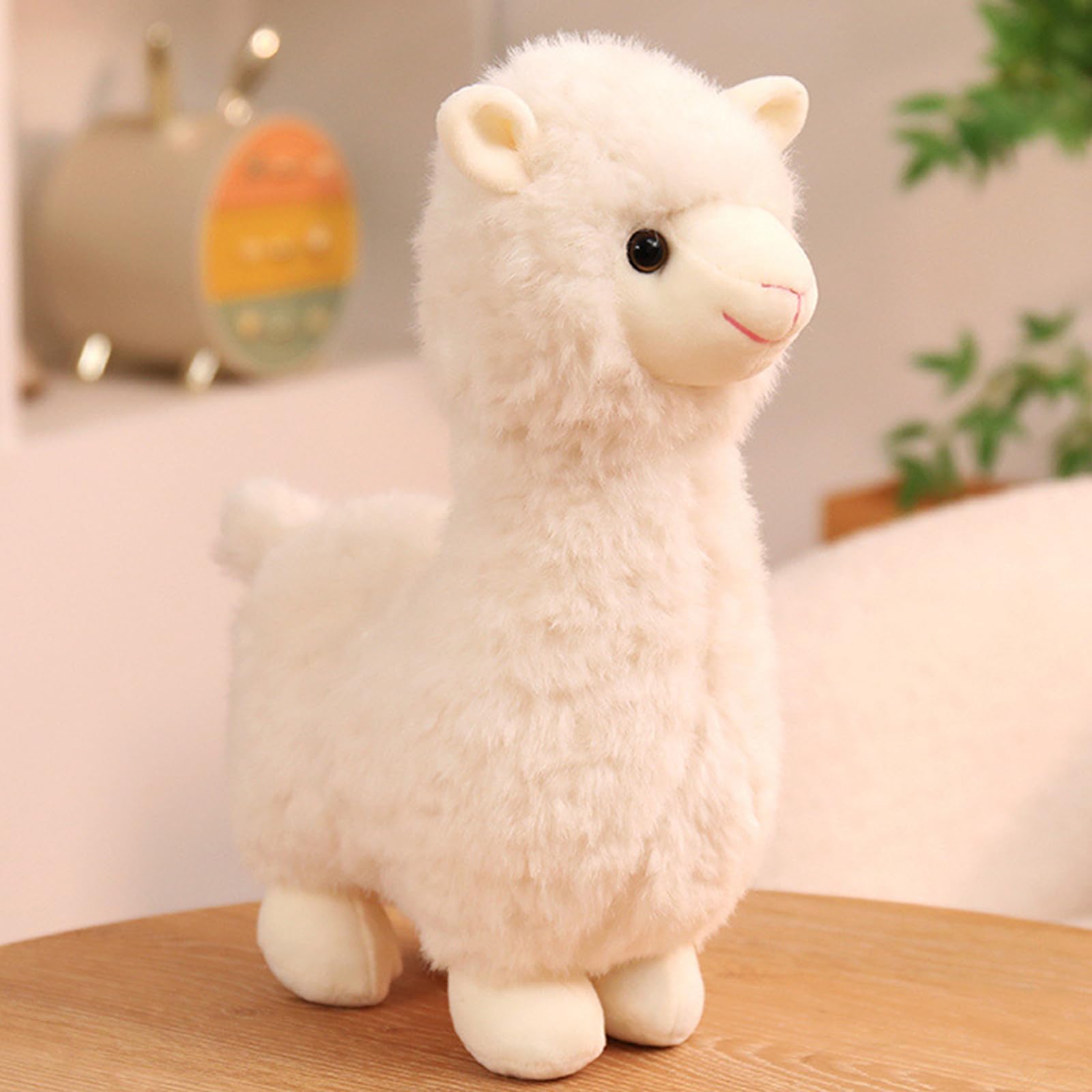JORCEDI Alpaca Teddy Plush, 30cm/11.81inch Fluffy Soft Toy, Simulated Animal Cuddly Toys Doll Gift for Boy, Girl, Adult (White)