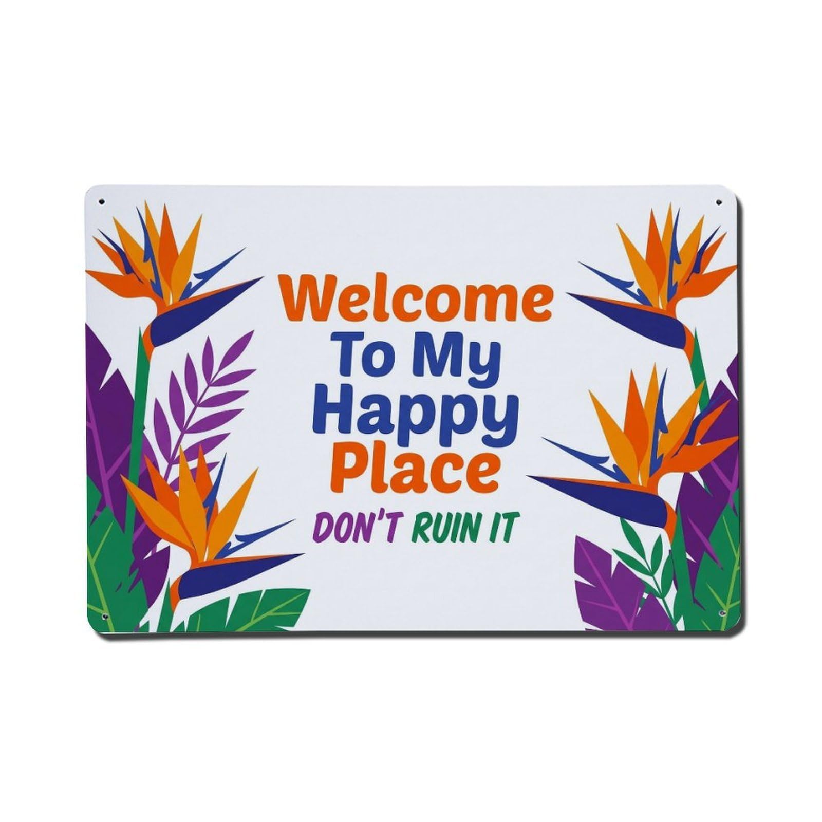 Tropical Strelitzia Paradise Lounge Humor Metal Tin Sign Plaque Wall Decor for Cafe, Club Bar, Office, Home Garden Metal Poster 8x12Inch