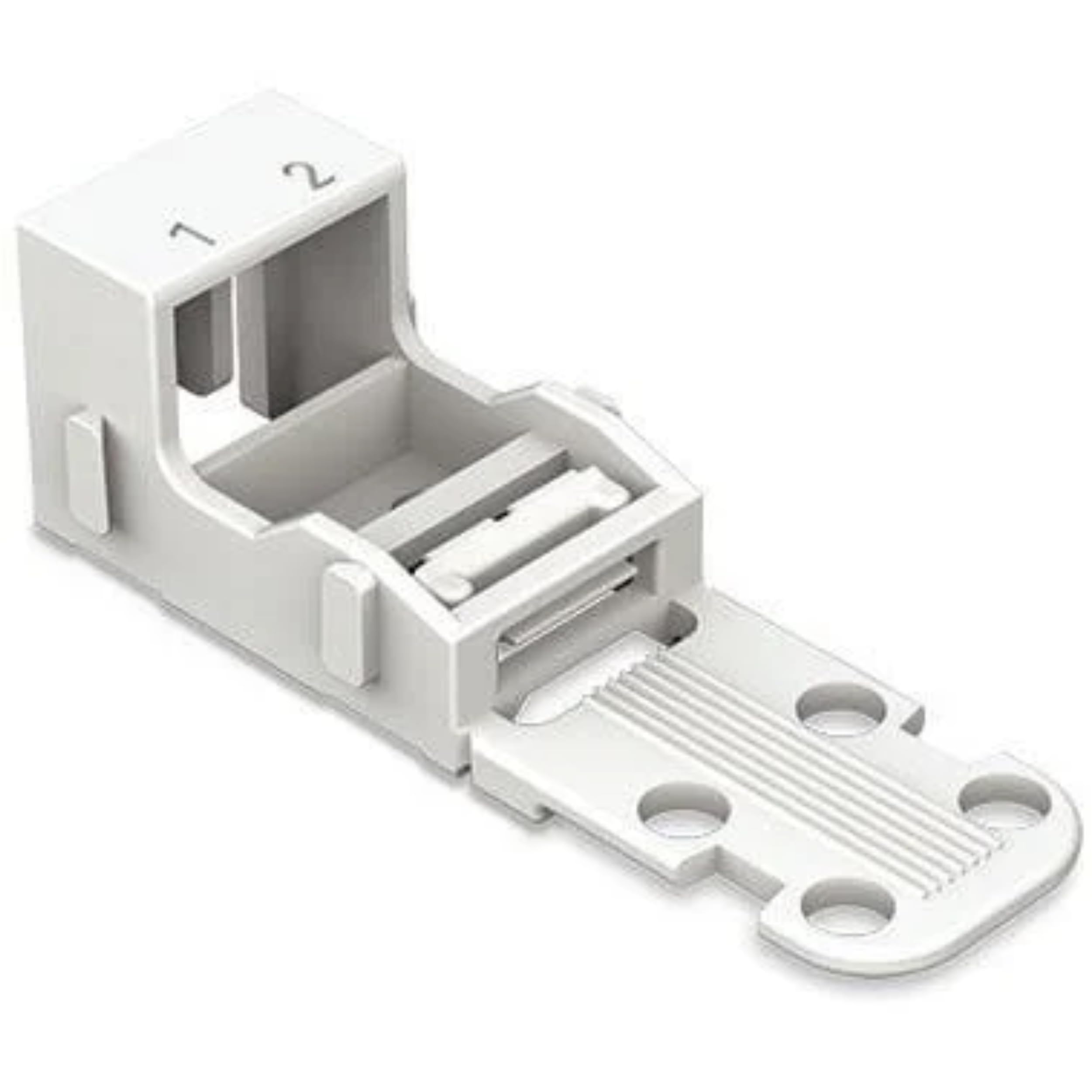 WAGO Mounting carrier; for 2-conductor terminal blocks; 221 Series - 4 mm²; with snap-in mounting foot for horizontal mounting; white, 221-512 (10 pcs)