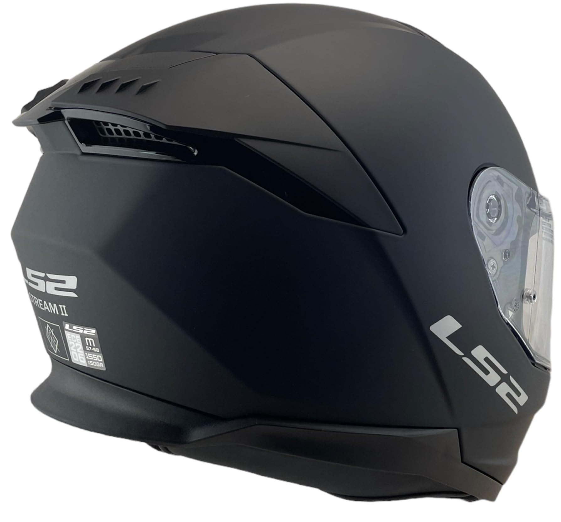 LS2 Helmet Casco Integrale KPA FF808 Stream II Taglia S (55/56) Nero Opaco 22.06