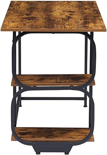 Miniatura 4 de Anivia - Escritorio para computadora de oficina en casa con 2 estantes de almacenamiento en el lado izquierdo o derecho, mesa de madera de estilo