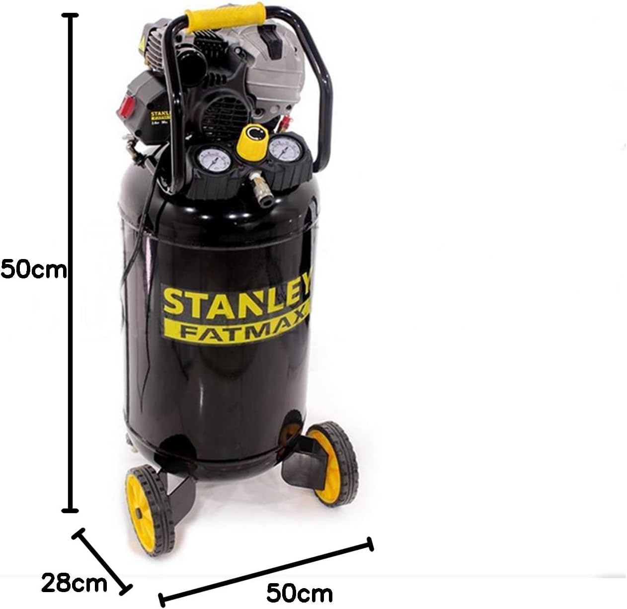 Stanley 2017208 - Compressore HY227/10/50V compatto, elettrico, pressione di 10 bar, 24 kg, serbatoio 50 l e potenza del motore 2 CV