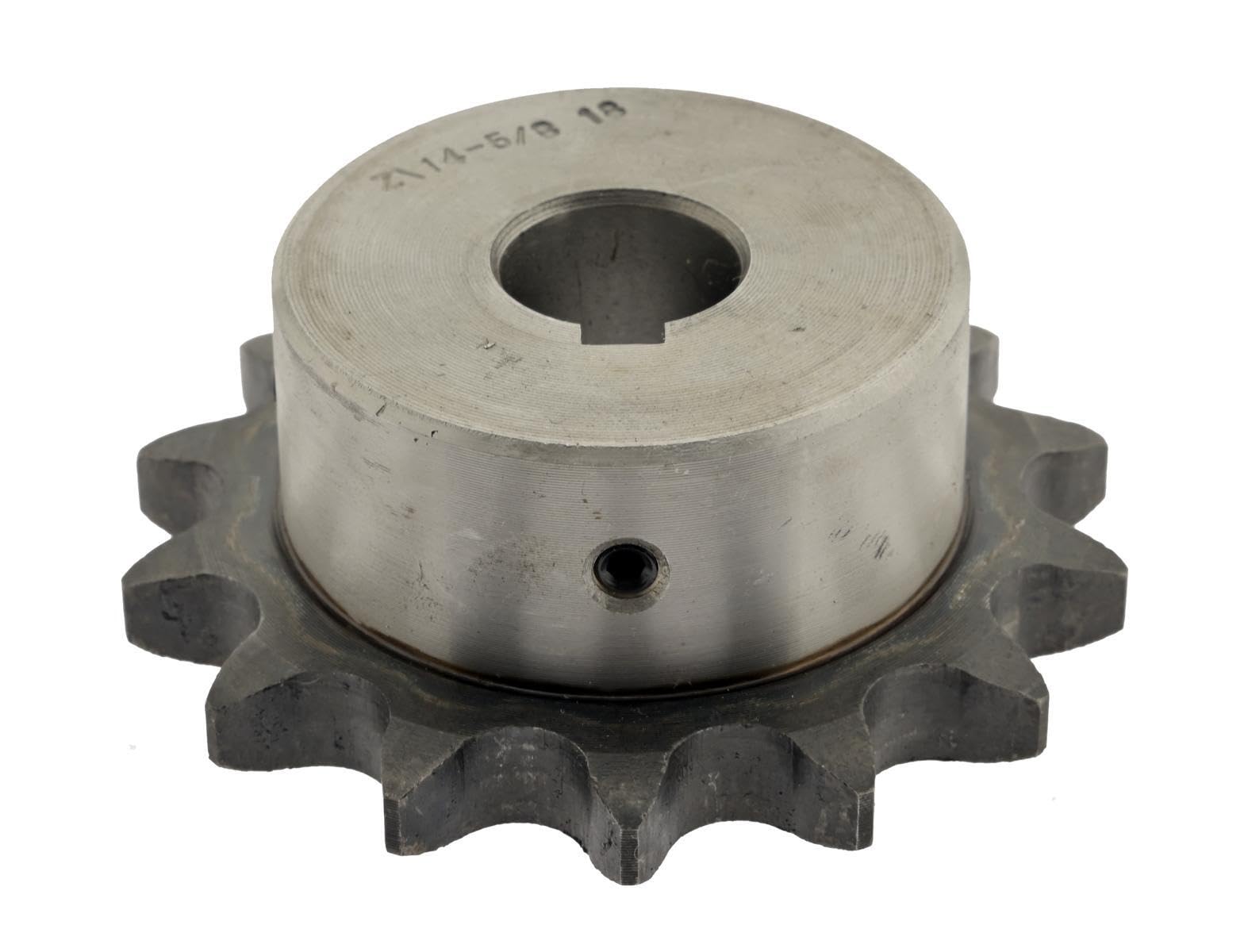 Kettenrad mit einseitiger Nabe ISO 12B-1 Zähnezahl 10 Bohrung H7 19mm Nut Gewinde