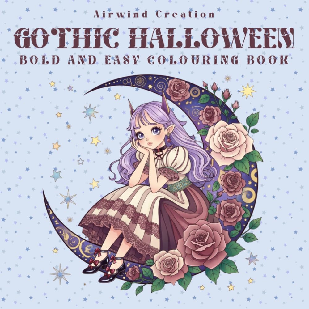 Spooky Gothic Halloween Coloring Book for Adults: A Spooky Collection of Haunted Houses, Witches, Pumpkins, Skeletons, Black Cats, Ravens, Ghosts, and ... Scenes for Relaxation and Stress Relief