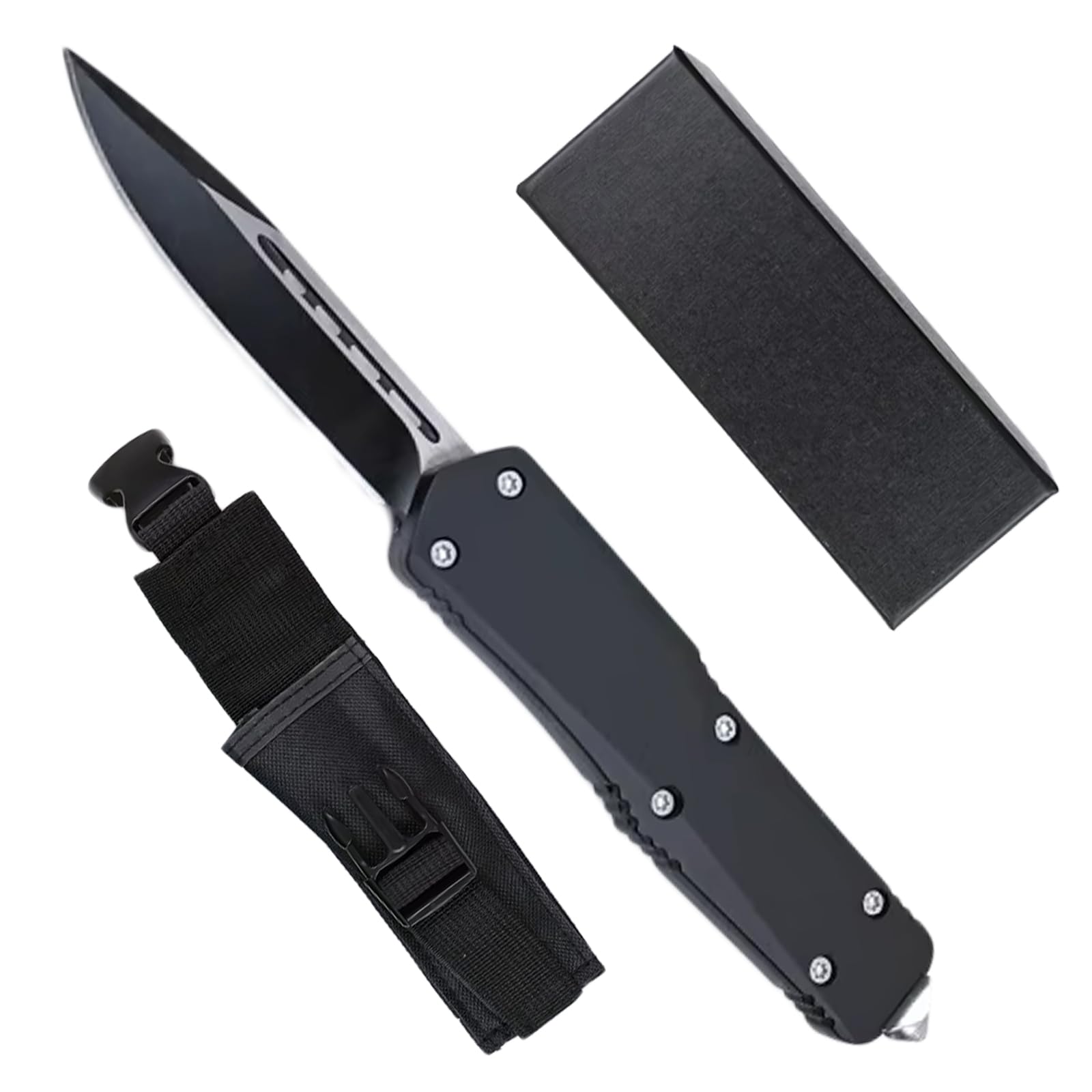 Outdoor Pocket Hunting Knife, With Glass Breaker, D2 Steel, Aluminum Alloy Handle, Suitable For Camping, Hunting, Survival