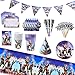 Herefun 96 Piezas Game Party Supplies, Accesorios Decorativos de Videojuegos Cumpleaños Vajilla para Fiestas Accesorio Artículos para Fiesta de Cumpleaños Decoracione Banners (Accesorios Decorativos)