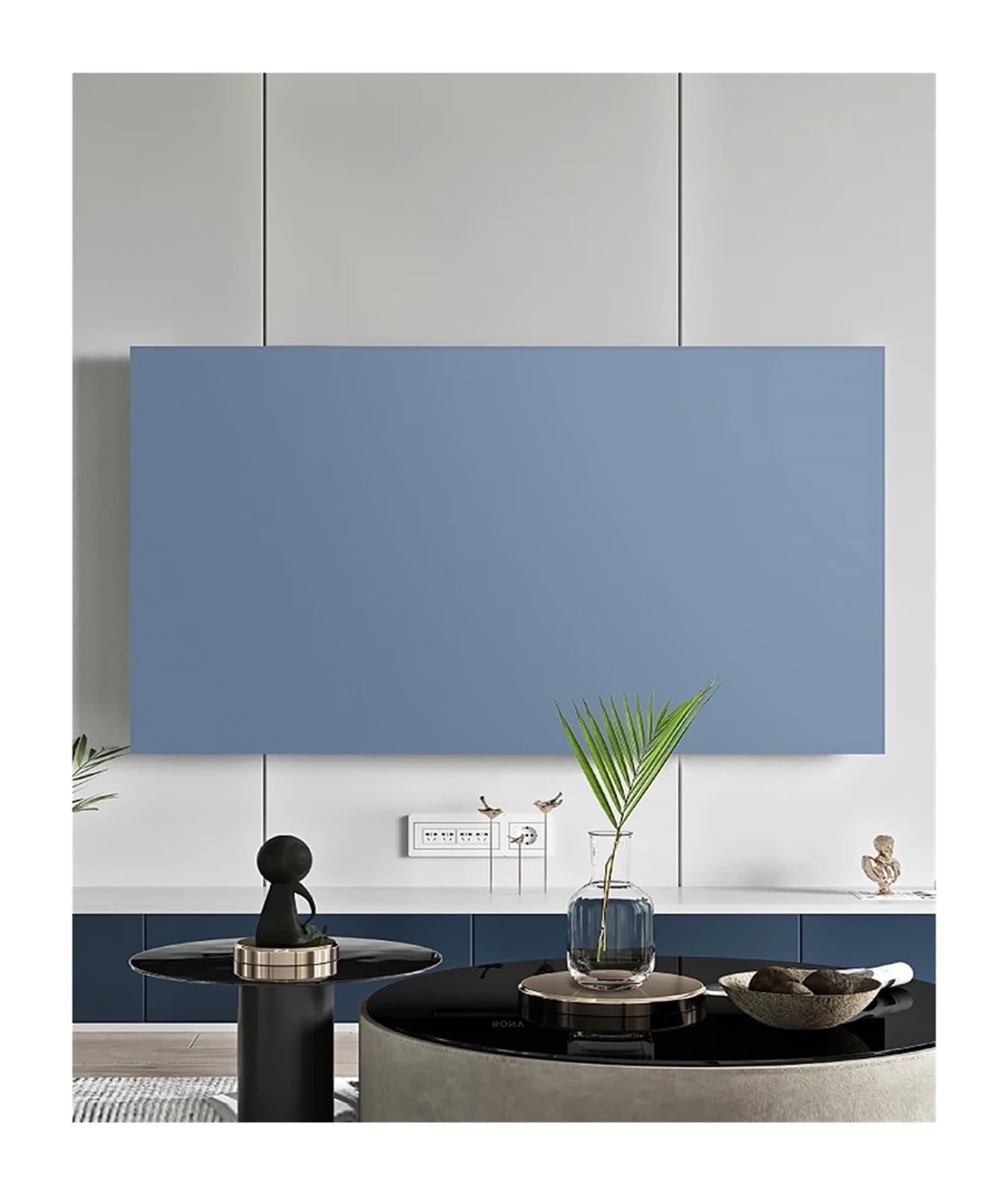 Effen Kleur Tv Stofkap Elastische Beschermhoes 55 Inch 65 Inch 75 Inch Wandgemonteerde Lcd Tv Eenvoudig Modern Universeel Tv Cove(Size:75in,Color:D