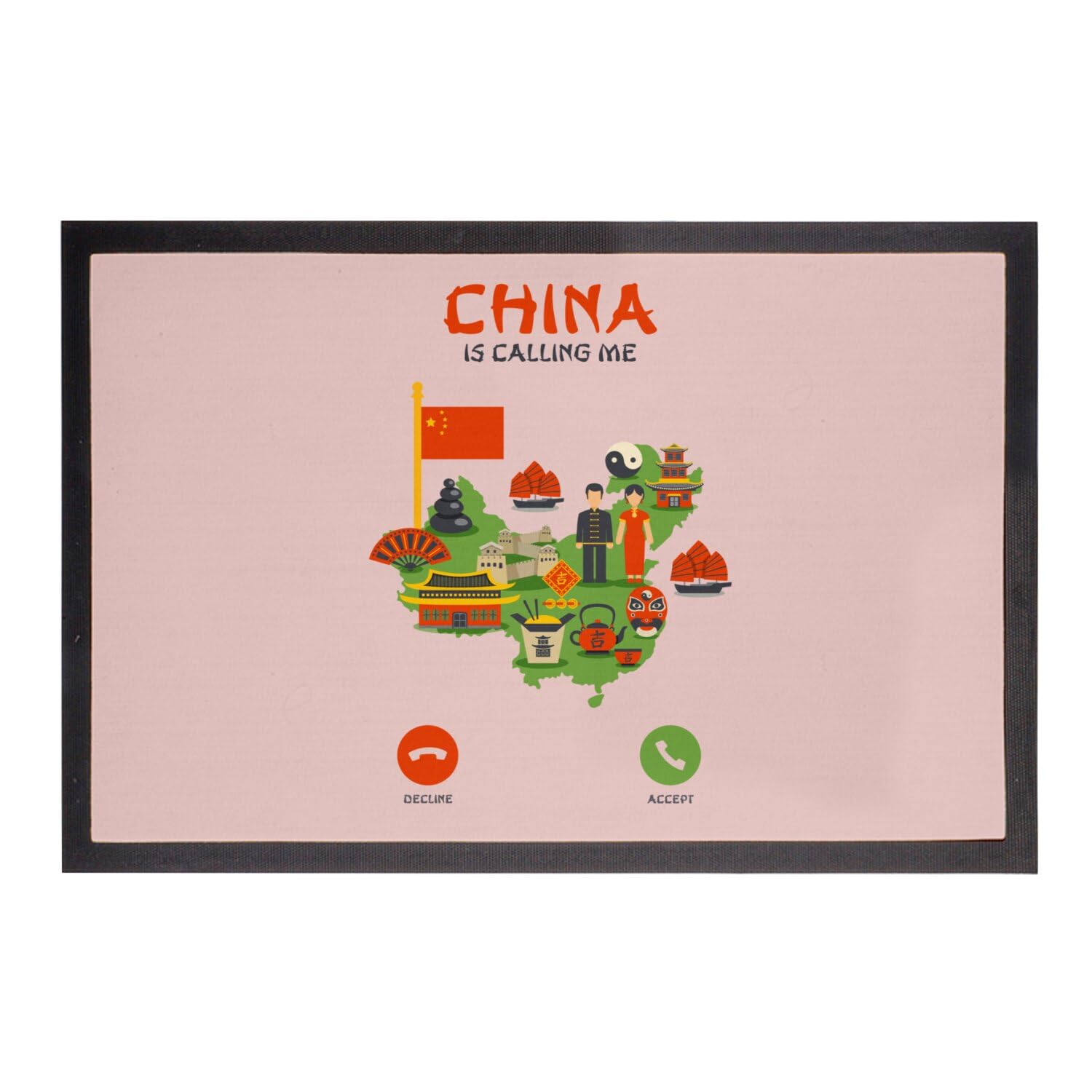 Paillasson rose Fabulous de culture Beijing pour entrée et couloir 75x50 cm