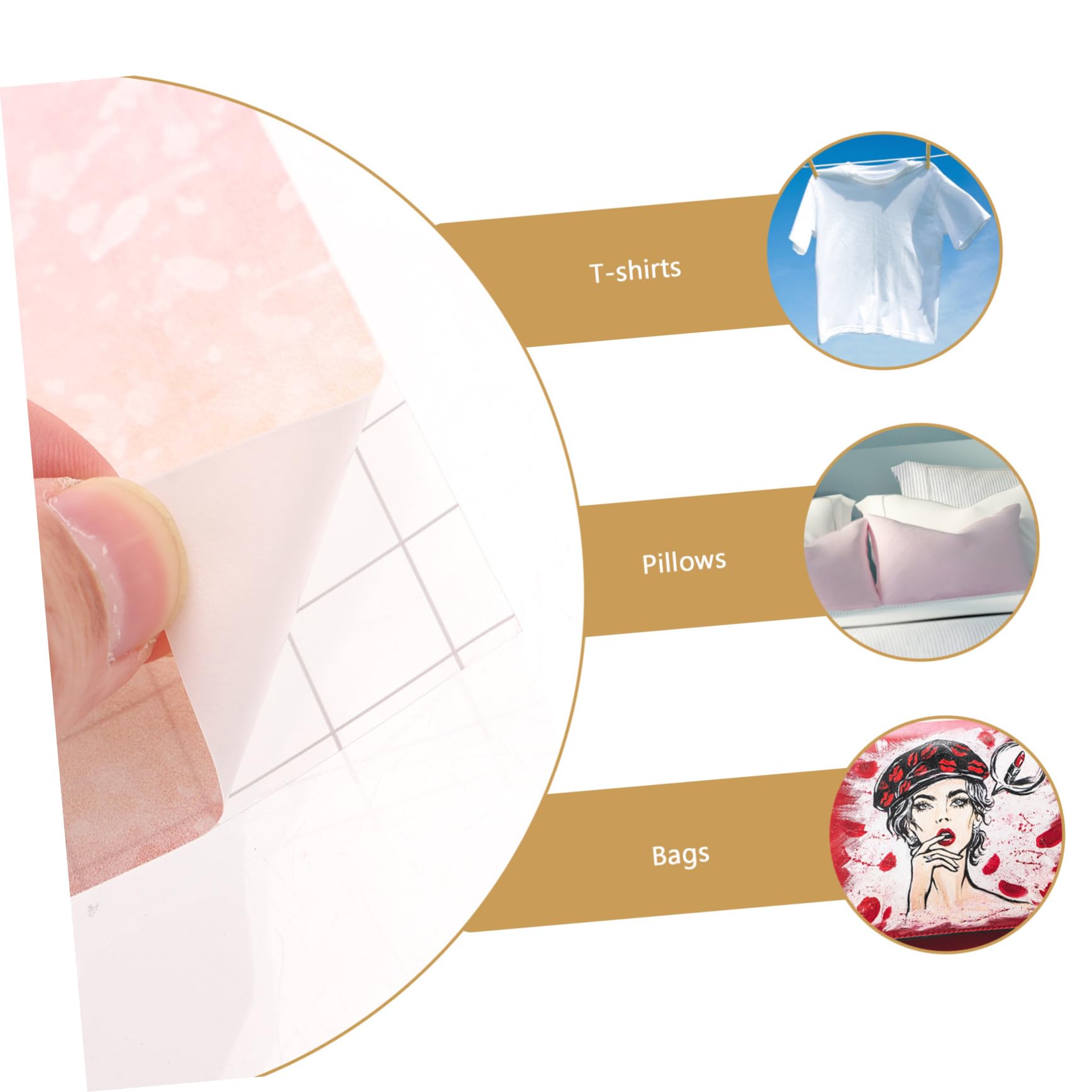 Feuilles de Transfert à Chaud 8pcs Film Thermocollant pour Vêtements et Décoration Aquarelle Pet Couleur Aléatoire