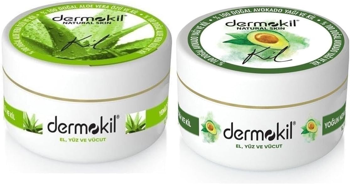 Dermokil El ve Yüz Bakım Kremi, Aloe Vera ve Avokado, 300ml, 2'li Set