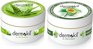 Dermokil El ve Yüz Bakım Kremi, Aloe Vera ve Avokado, 300ml, 2'li Set
