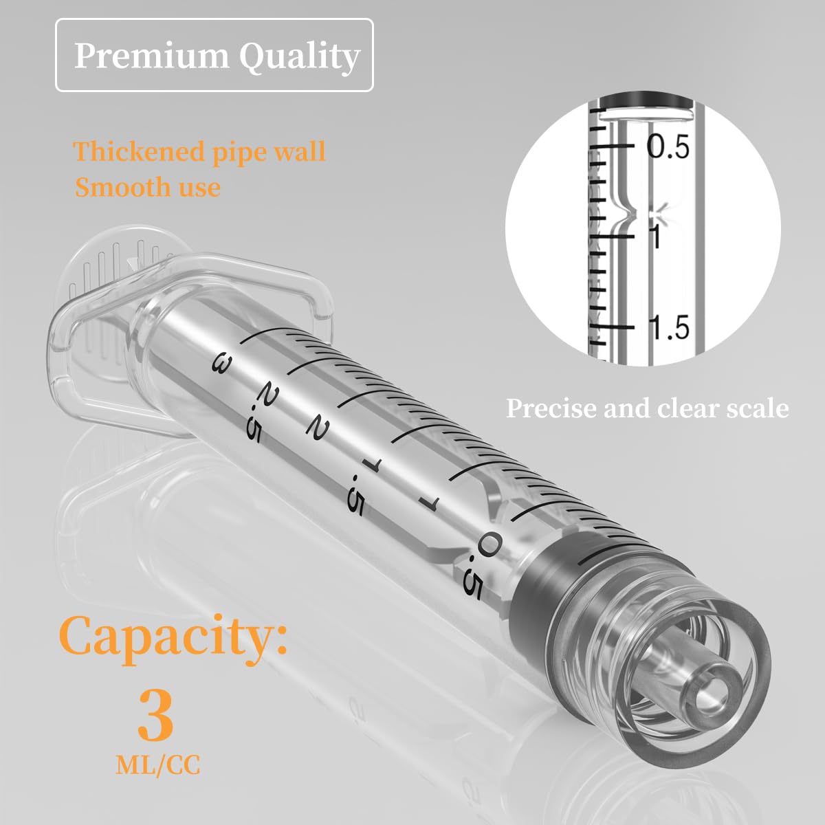 30 Pack 3ml Disposable Syringe with 25Ga 1.0 Inch Needle, Luer Lock Syringes, Individually Wrapped Lab Supplies — Amazon image 4