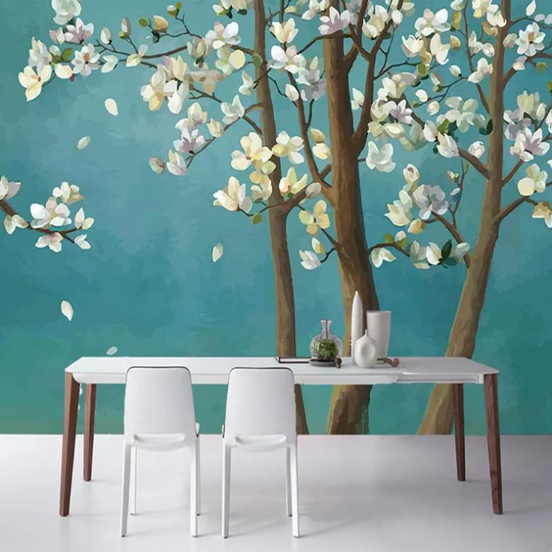 Papier peint photo 3D magnolia chinois pour un salon zen et cocooning