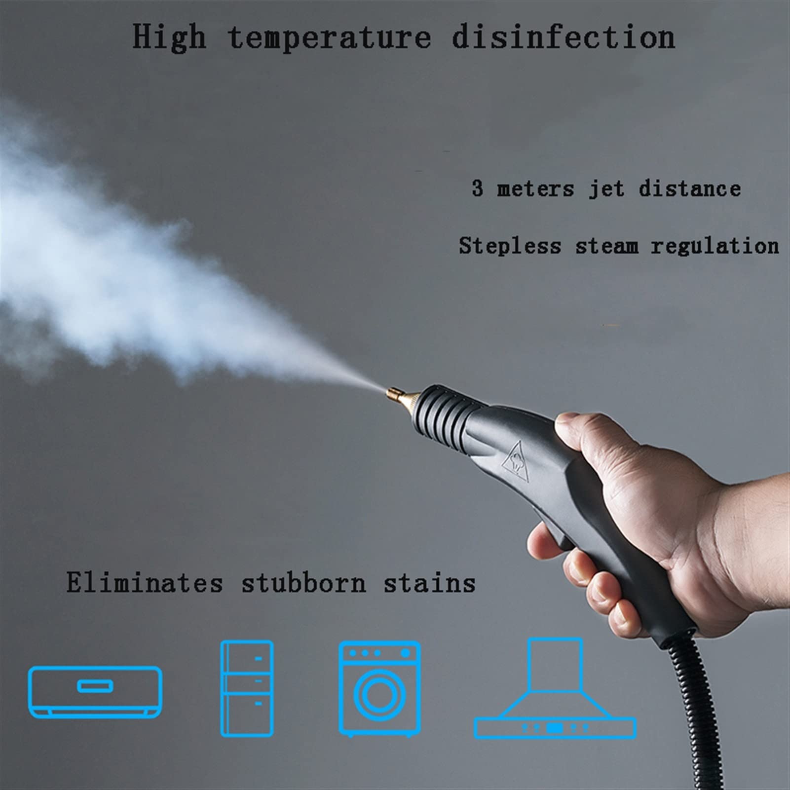 Limpiador de vapor Lavadora piso alta presión for el hogar Hogar Aparato Campana Aire acondicionado Alfombra,De múltiples fines