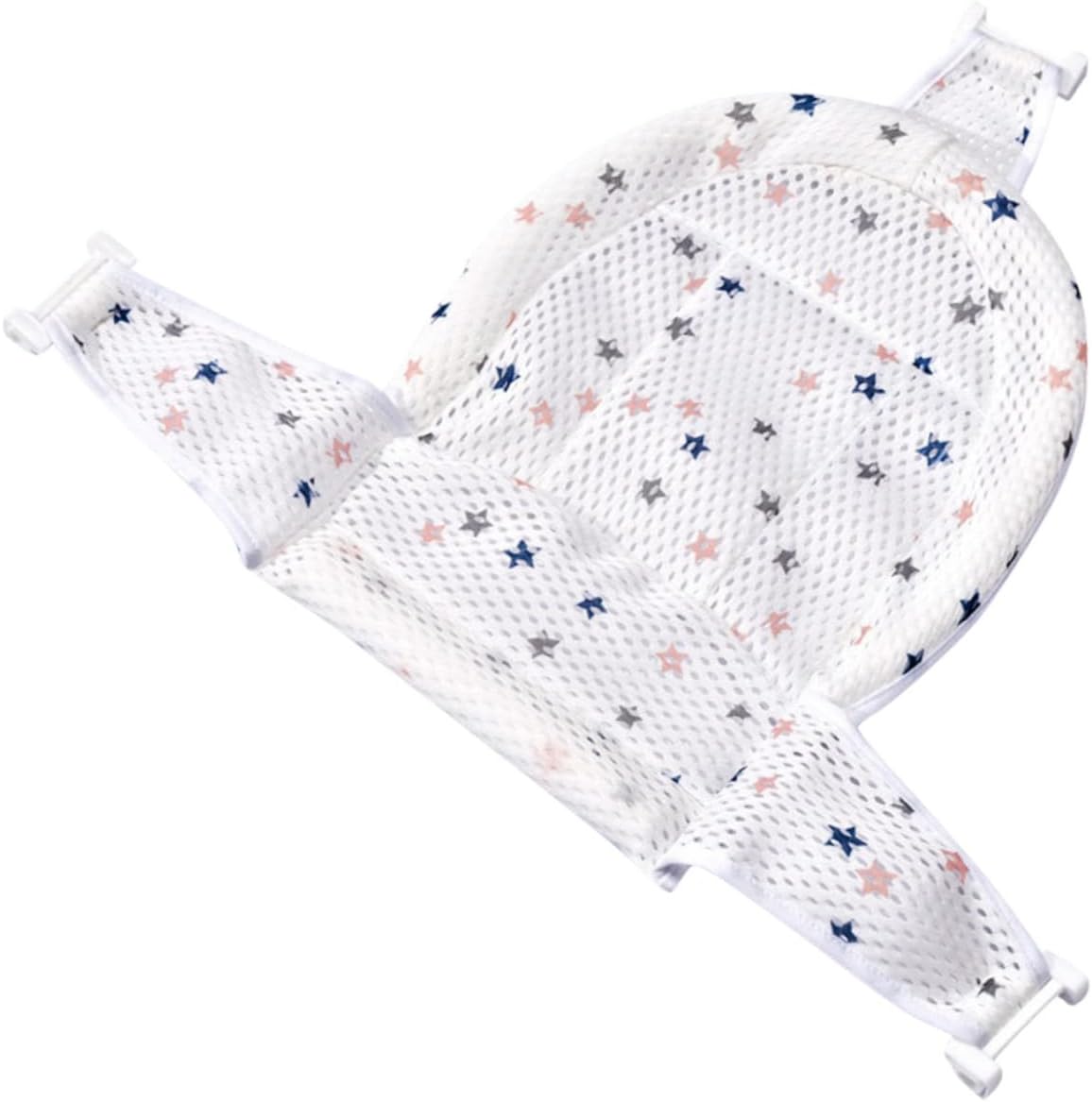 Adjustable Bath Seat Support Net with Shaped Frame Soft Breathable Mesh Sling for and Boy Girl Secure Three Point Buckle Design Portable Floating Bath Mesh for Comfortable