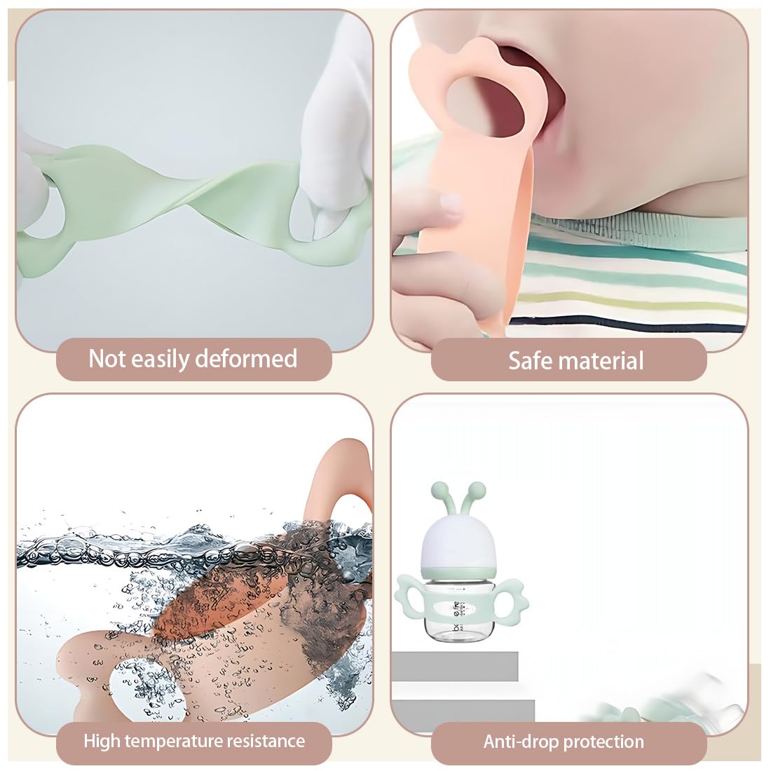 2 pcs Impugnatura Per Biberon, Maniglia per Manici per Biberon Impugnatura per Biberon, Maniglia per Biberon in Silicone, Facile Installazione Manici Per Biberon, Hold My Bottle