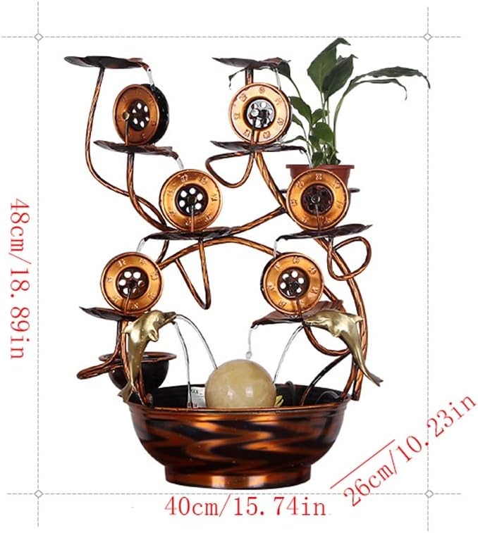 Fountain Tabletop Tabletop Water Fountain Tabletop Fountain Copper Retro Water Fountain Desktop Waterfall Fountain Home Living Room Desktop Ornament