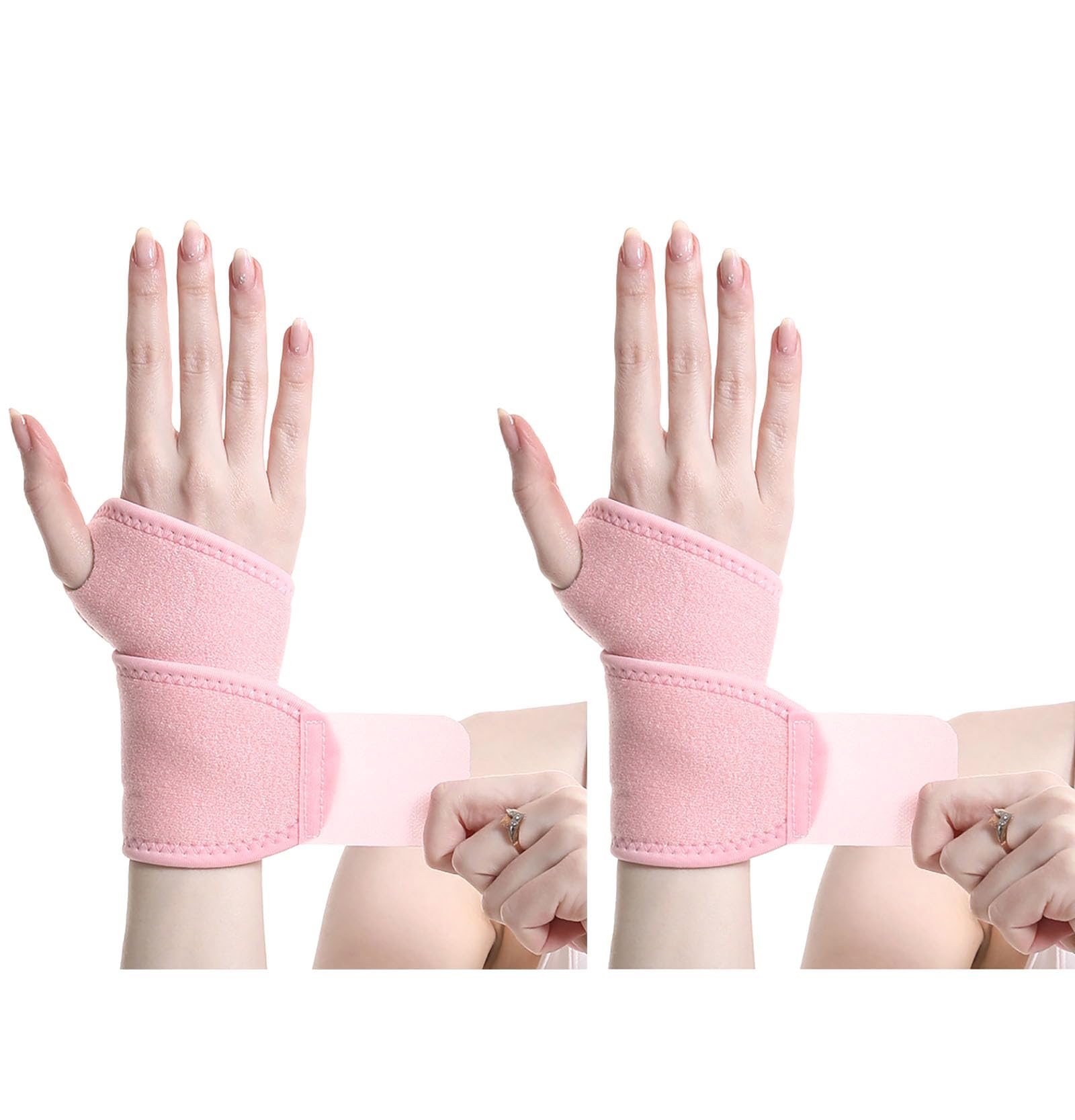 Hand- und Handgelenkstütze, 1 Paar (2 Stück), 13,7 x 2,9 Zoll Verlängerung, Handgelenkstütze mit spontaner Erwärmung für Basketball und Sport (Rosa)