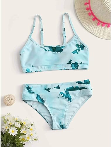 Miniatura 3 de Traje de baño tankini de dos piezas para niñas traje de baño deportivo de playa para niñas traje de baño de 2 piezas