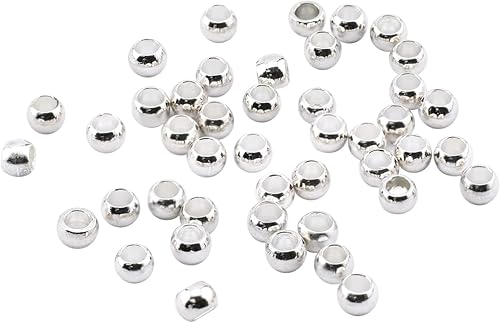 Miniatura 2 de Beadalon - Cuentas engarzadas, tamaño #2, chapadas en plata, 1,5 g, aproximadamente 45 piezas