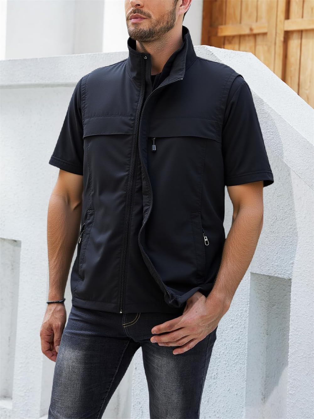 Men's Fishing Vest Utility Casual Lightweight Outdoor Vest Work Fish Photo Travel Sleeveless Jackets Vest - Image 6