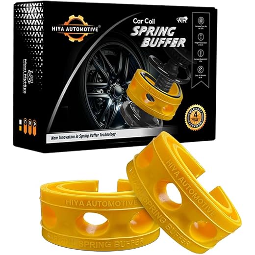 Hiya Automotive Car Coil Spring Buffer Used For MARUTI Swift BOTH- 4PCs Heavy Duty Material Yellow Kit Increasing Car Hight, Suspension Accessories | Car Buffer