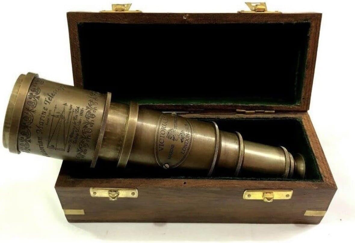 Maritime Brass Telescope Leather Dollond London Marine Navy Antique Spy Glass