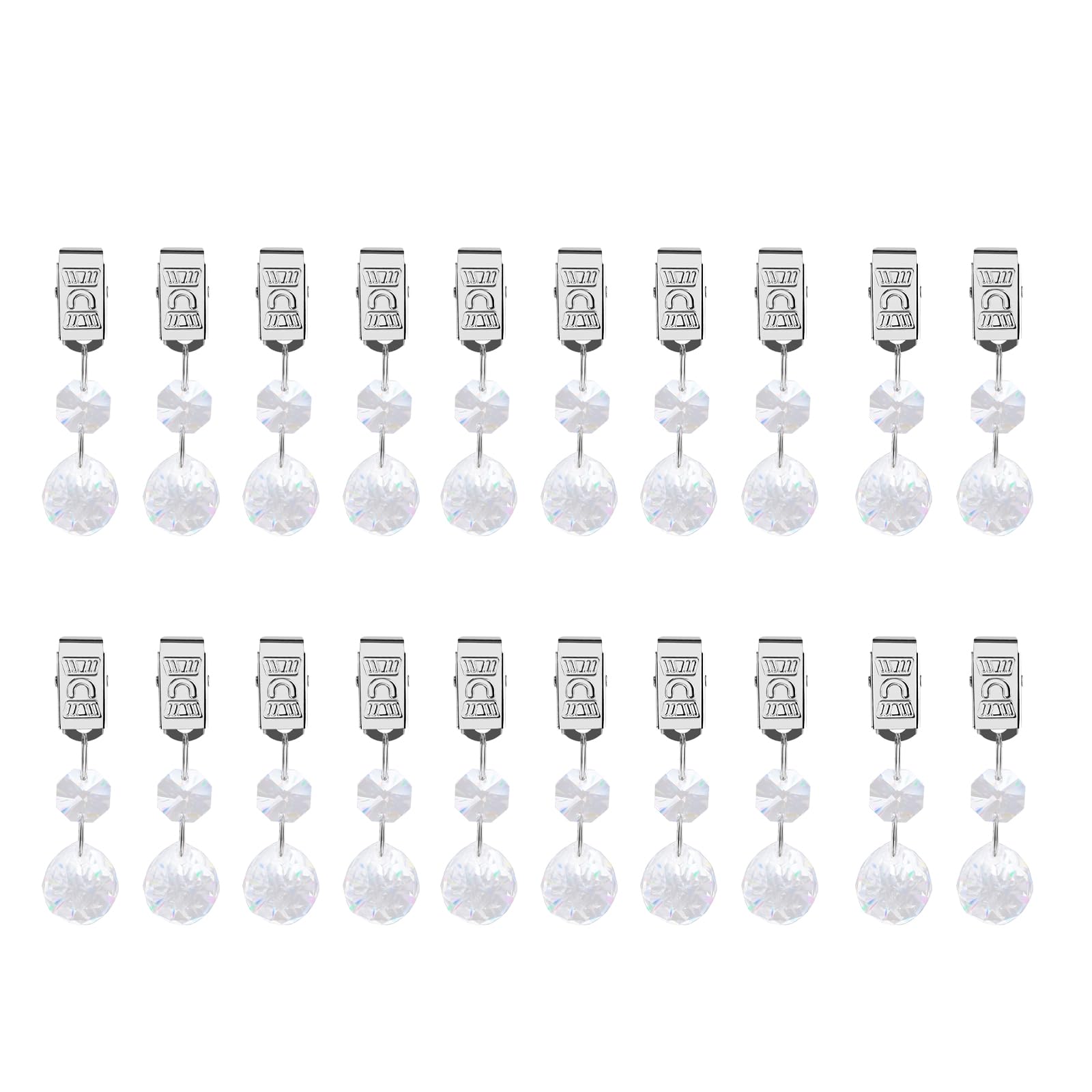Haohai Transparent 20 Pcs Crystal Curtain Weighing Clamps, 20Mm Spherical Curtain Clips, Hanging Weight Clamps For Curtains, Tablecloths, Bath Curtains, Ban (20)